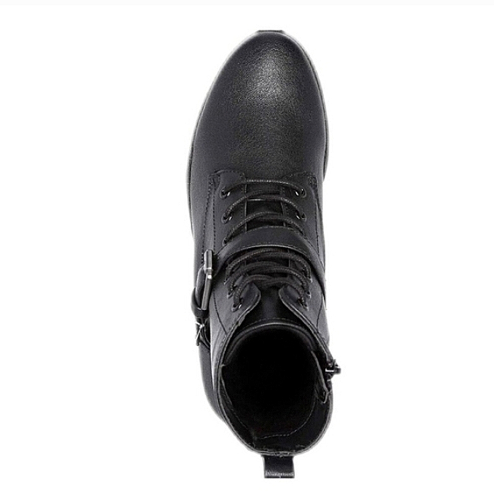 New w/Box Soul By Naturalizer Quaid Faux Leather Buckled Lace-Up Lug Sole Boots - Picture 5 of 8